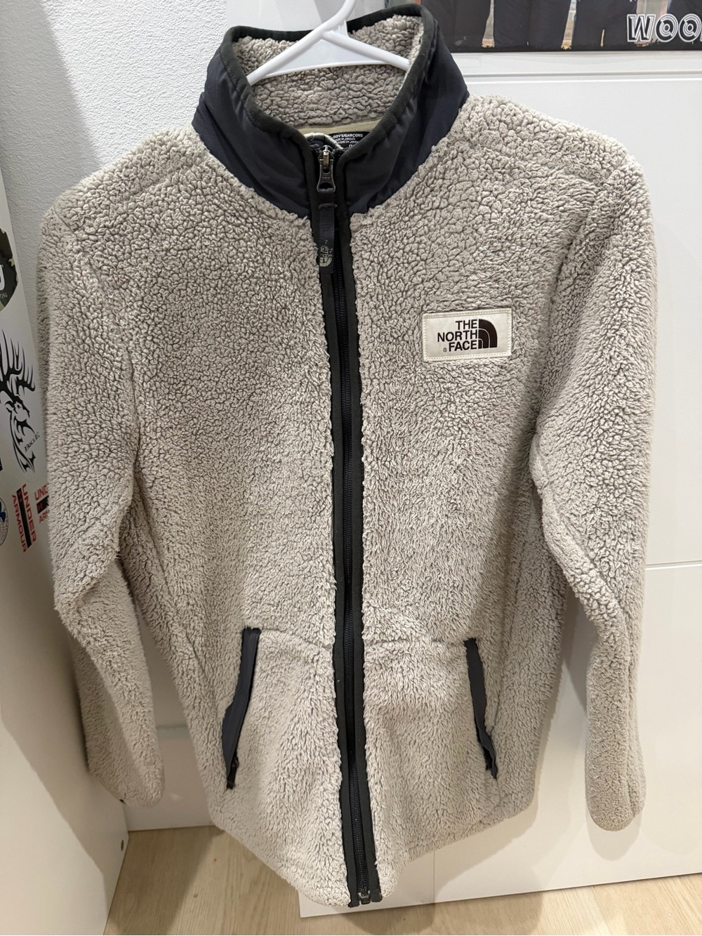Jordan Sherpa Fleece Jacket in Light Gray and Black